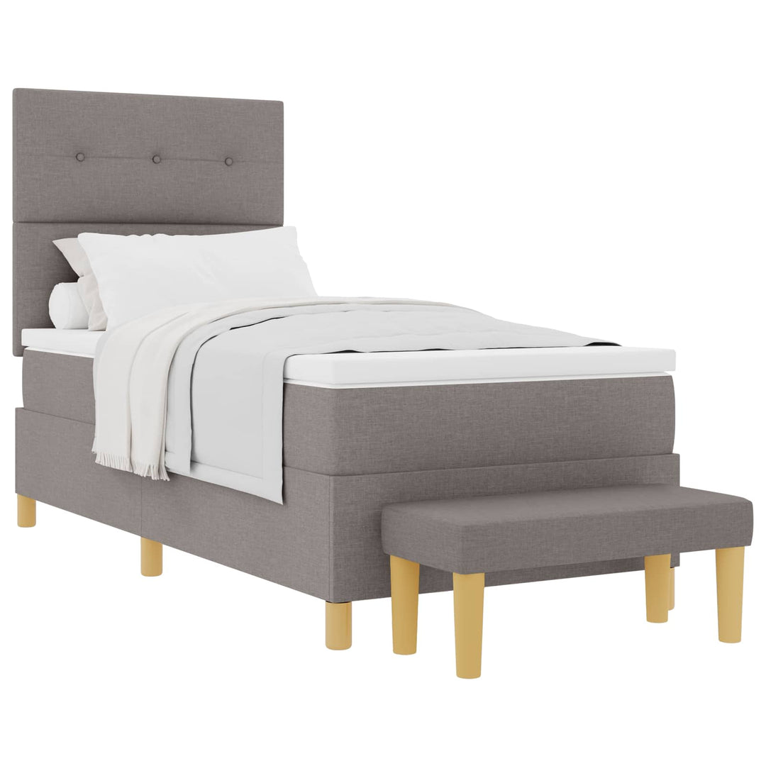 Bäddfjäder Med Huvudgavel Taupe 190 X 90 Cm Tyg