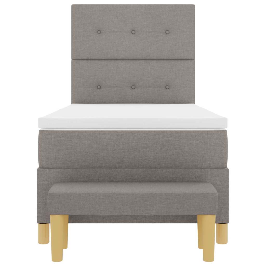 Bäddfjäder Med Kudde Med Huvudgavel Taupe 200 X 90 Cm Tyg