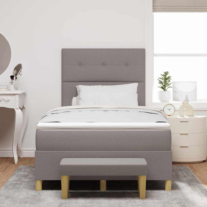 Bäddfjäder Med Huvudgavel Taupe 190 X 120 Cm Tyg