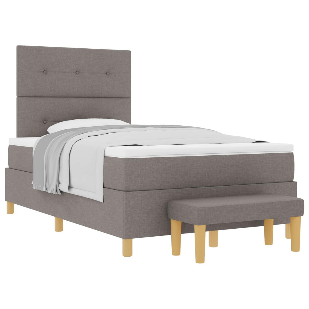 Bäddfjäder Med Huvudgavel Taupe 190 X 120 Cm Tyg