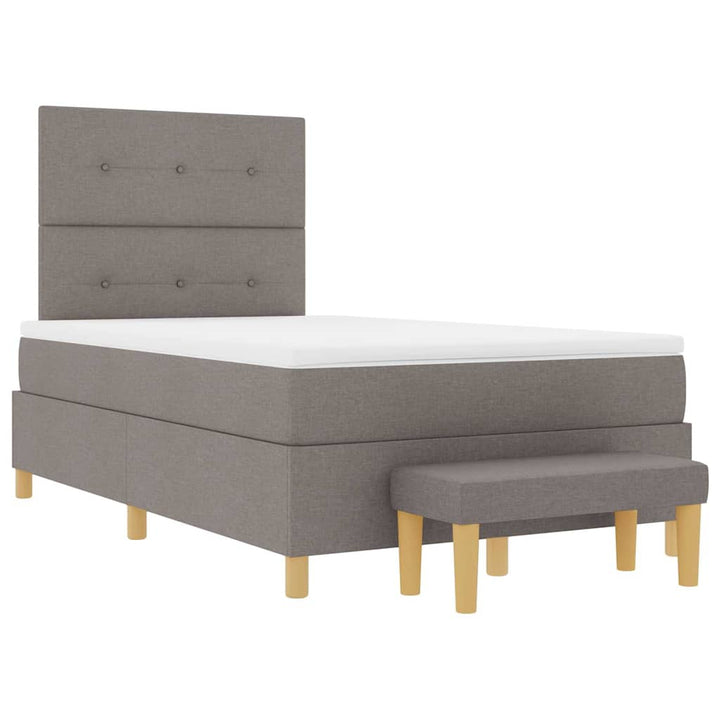 Bäddfjäder Med Huvudgavel Taupe 190 X 120 Cm Tyg