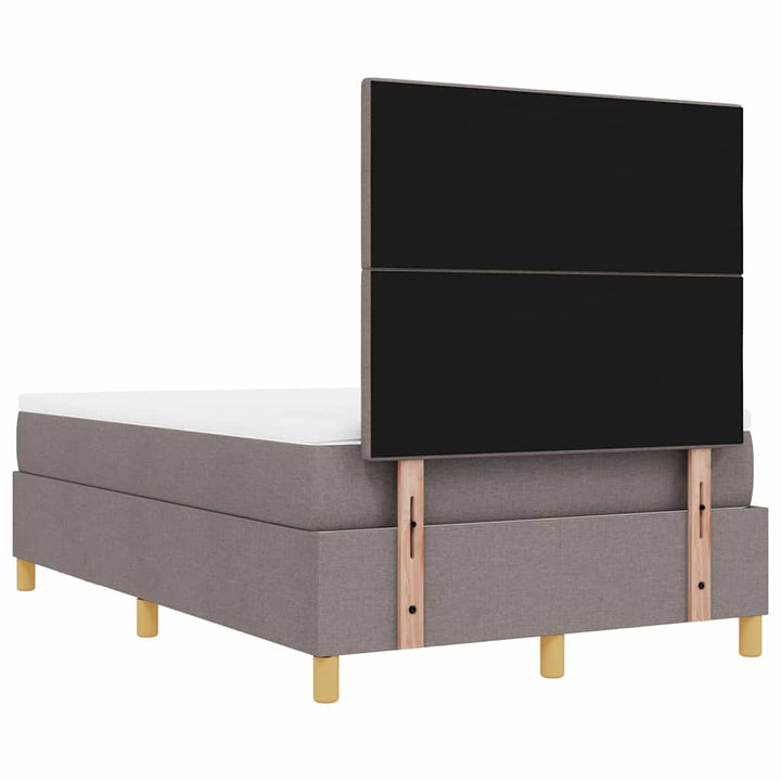 Bäddfjäder Med Madrass Med Huvudgavel Taupe 120 X 200 Cm Tyg