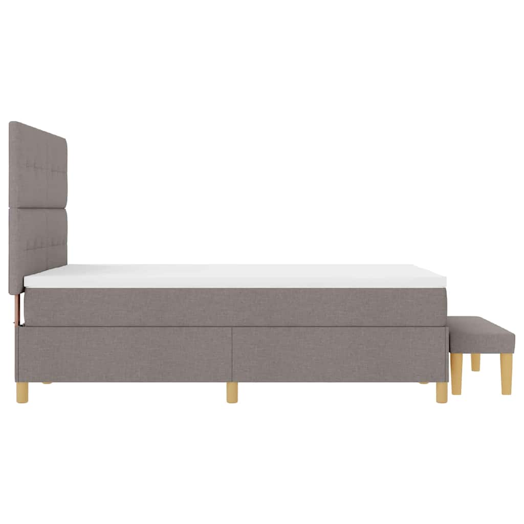 Bäddfjäder Med Huvudgavel Taupe 190 X 140 Cm Tyg