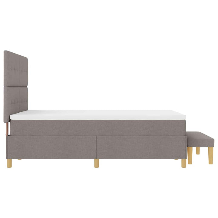 Bäddfjäder Med Huvudgavel Taupe 190 X 140 Cm Tyg