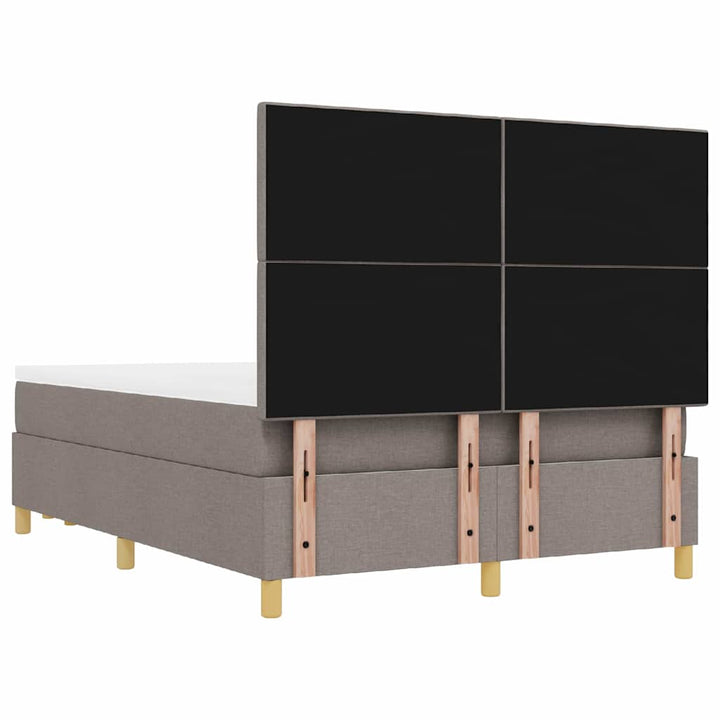 Bäddfjäder Med Madrass Med Huvudgavel Taupe 140 X 200 Cm Tyg