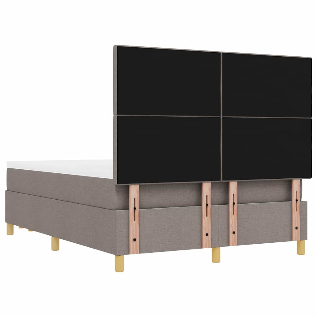 Bäddfjäder Med Huvudgavel Taupe 200 X 160 Cm Tyg