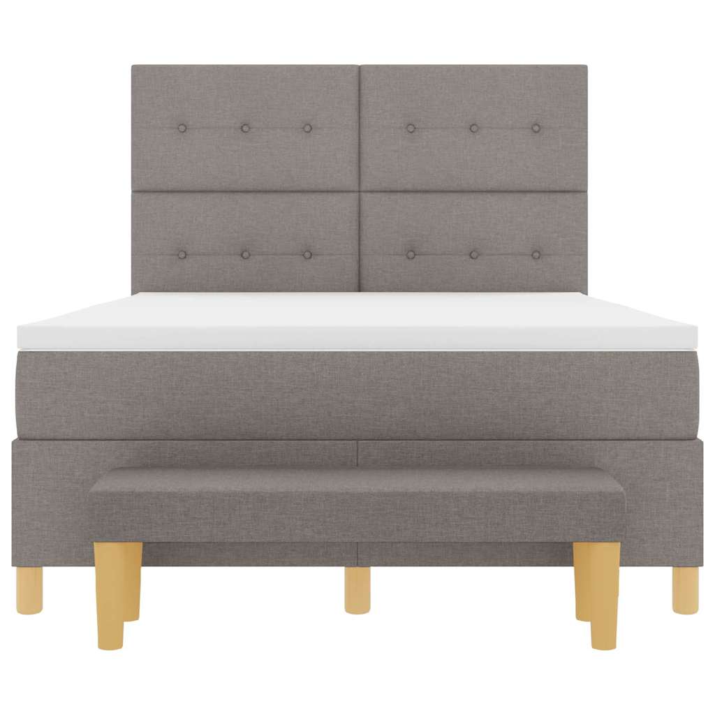 Bäddfjäder Med Huvudgavel Taupe 200 X 160 Cm Tyg