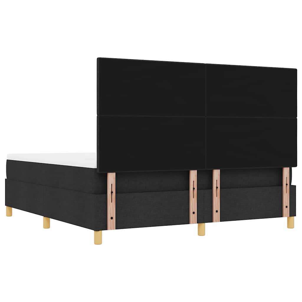 Bäddfjäder Med Huvudgavel Svart 200 X 180 Cm Tyg
