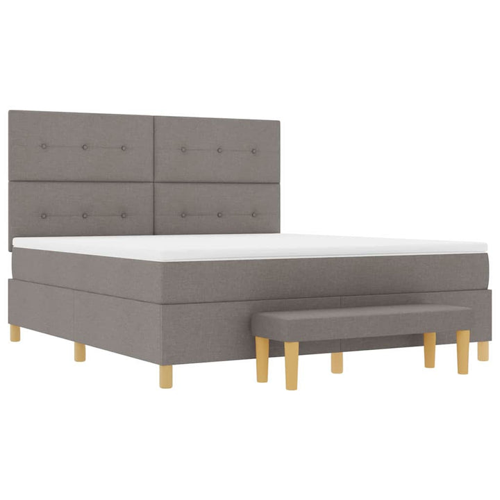 Bäddfjäder Med Huvudgavel Taupe 200 X 180 Cm Tyg