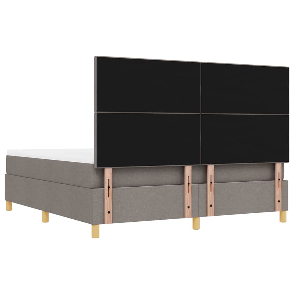 Bäddfjäder Med Huvudgavel Taupe 200 X 180 Cm Tyg