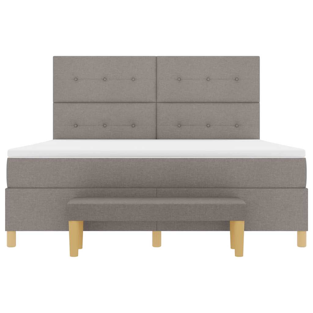 Bäddfjäder Med Huvudgavel Taupe 200 X 180 Cm Tyg