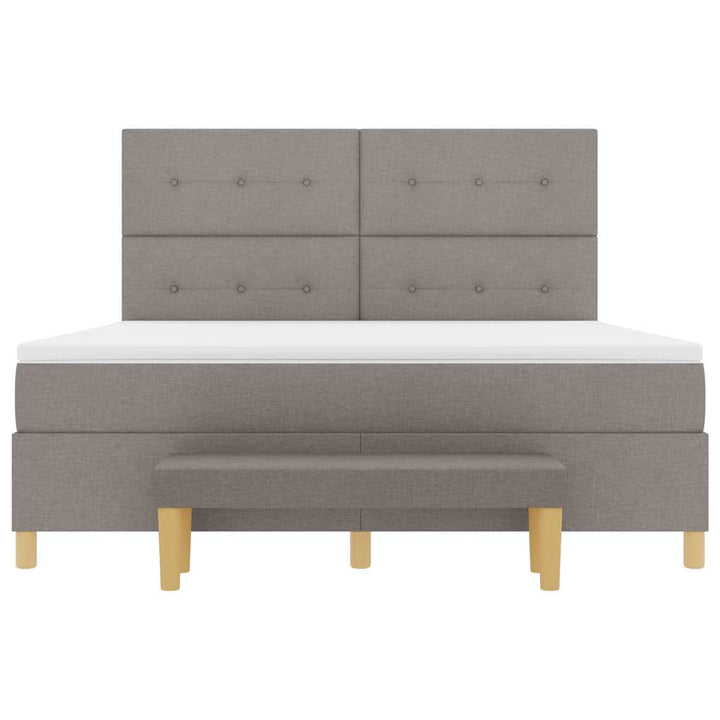 Bäddfjäder Med Huvudgavel Taupe 200 X 180 Cm Tyg