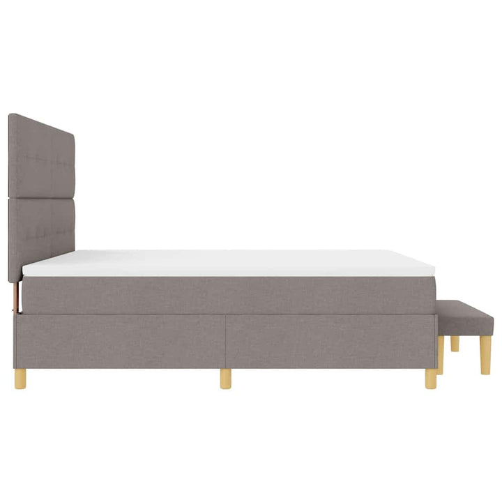 Bäddfjäder Med Huvudgavel Taupe 200 X 180 Cm Tyg