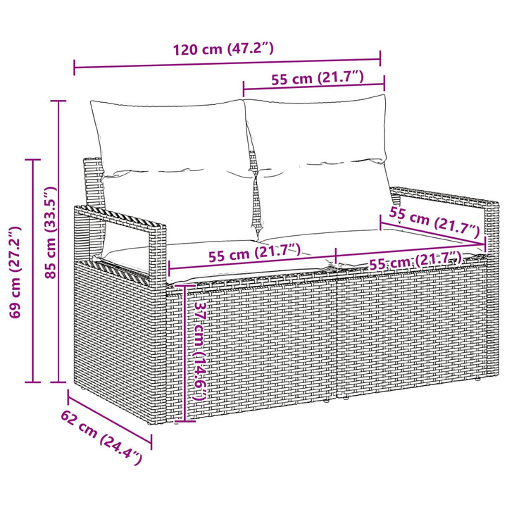Soffset Med Kudde Med Lagring 5 Pcs Beige Och Röd Konstrotting