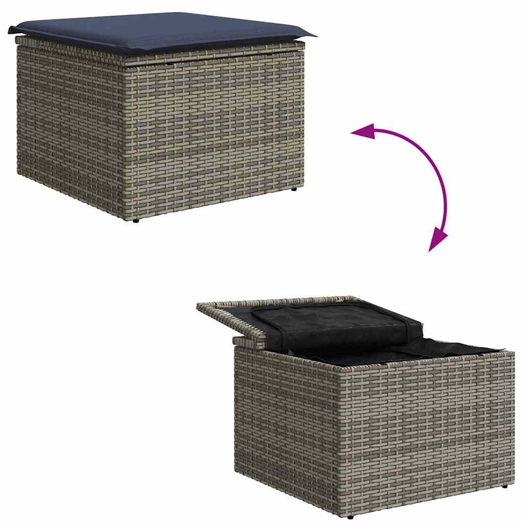 Soffset Med Kudde 4 Pcs Grå Och Marinblå Konstrotting