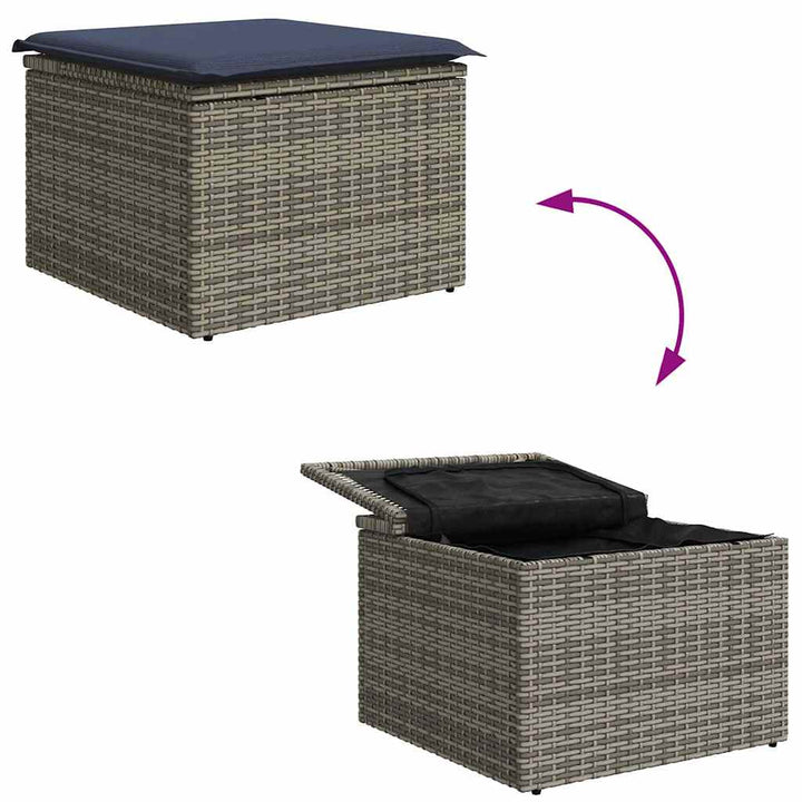 Soffset Med Kudde 4 Pcs Grå Och Marinblå Konstrotting