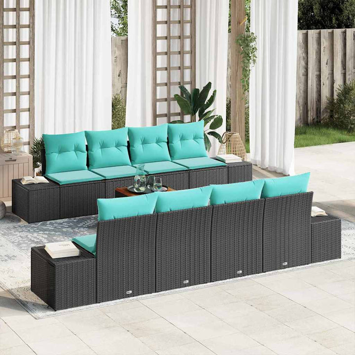 Trädgårdsoffset 9 St Svart Och Turkos Konstrotting