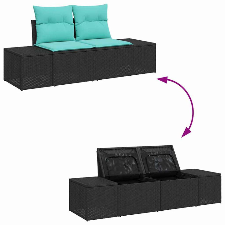 Trädgårdsoffset 5 St Svart Och Turkos Konstrotting