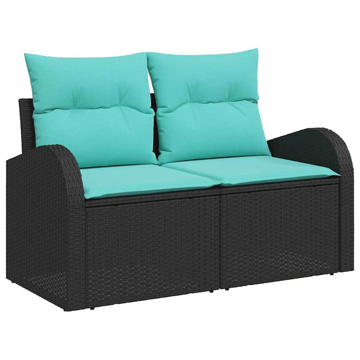 Trädgårdsoffset Med Lagring 6 Pcs Svart Poly Rattan