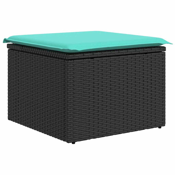 Trädgårdsoffset Med Lagring 9 Pcs Svart Poly Rattan