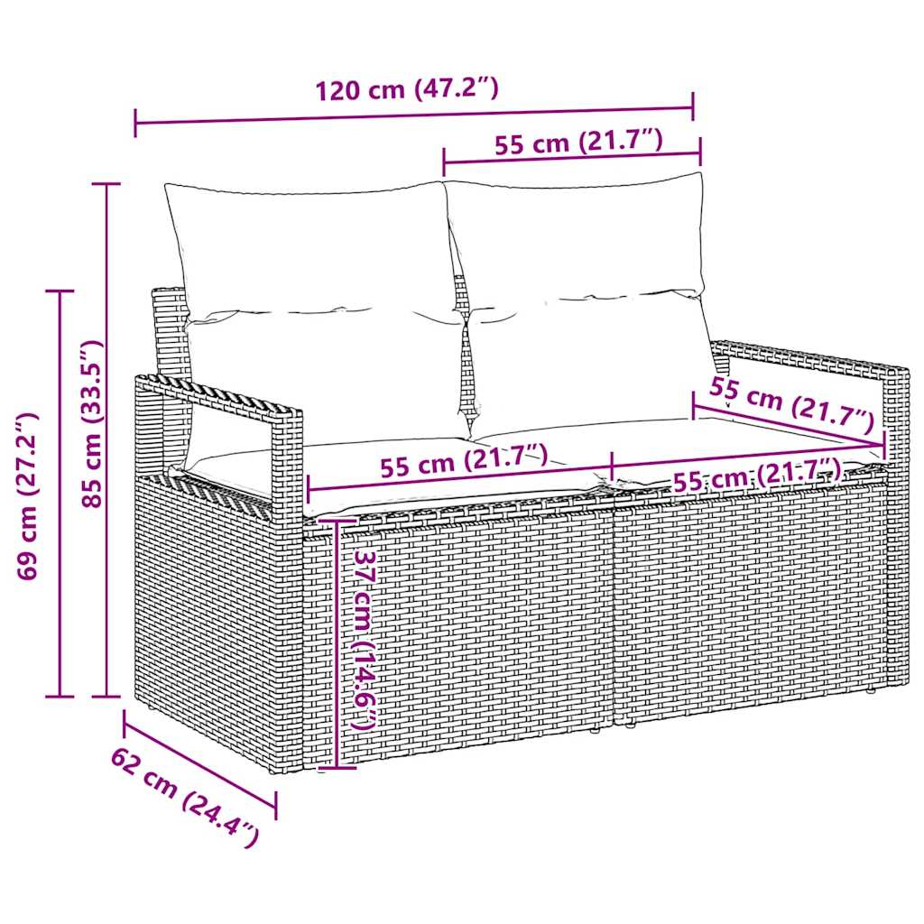 Soffset 8 St 8-Antal Sittplatser Och Kräm Konstrotting