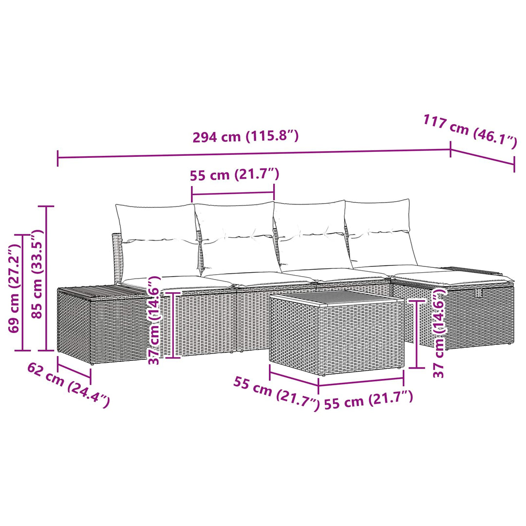 Trädgårdsoffset 6 St Svart Konstrotting