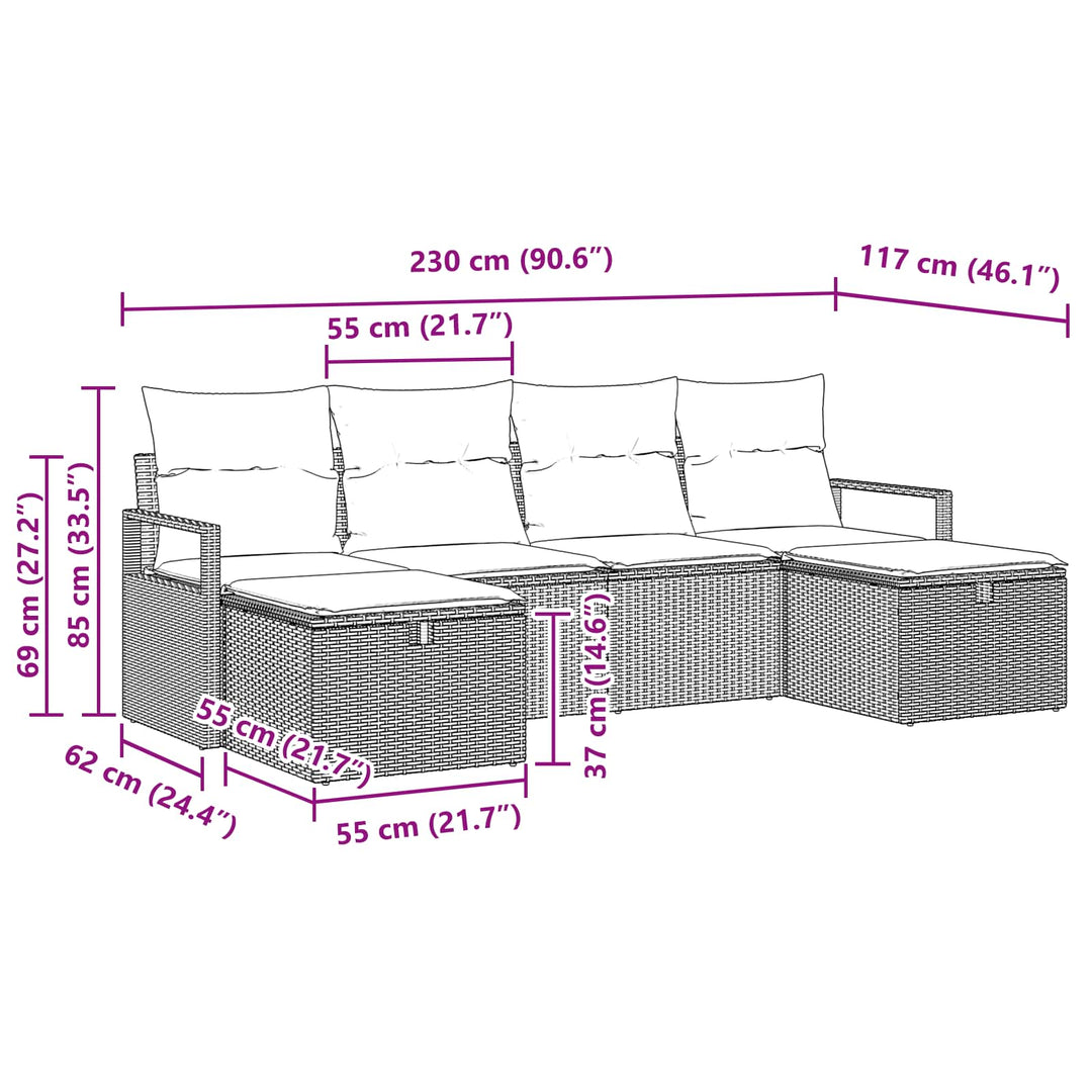 Soffset Med Kudde 5 Pcs Konstrotting
