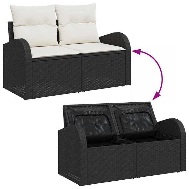 Trädgårdsoffset 7 Pcs Svart Konstrotting