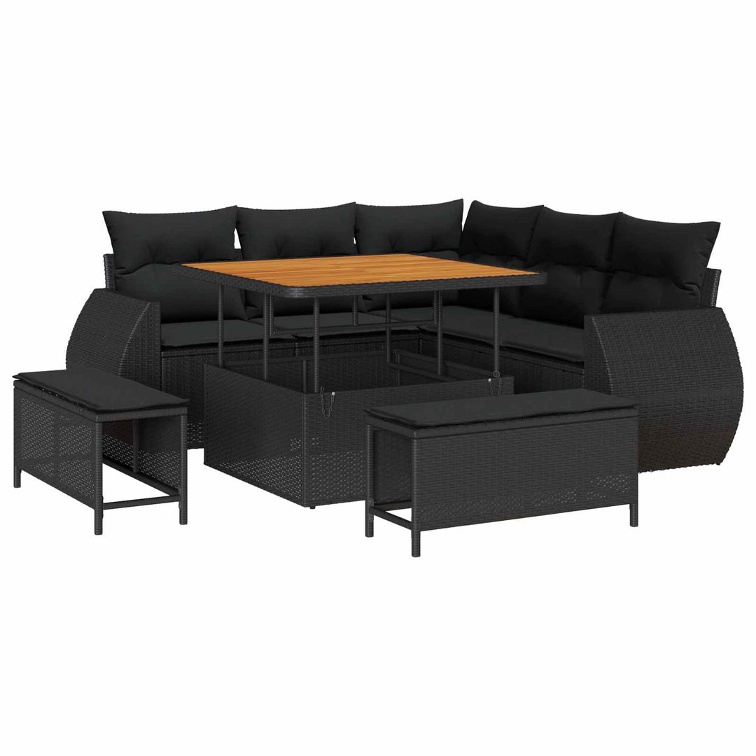 Trädgårdsoffset 8 Pcs Svart Konstrotting