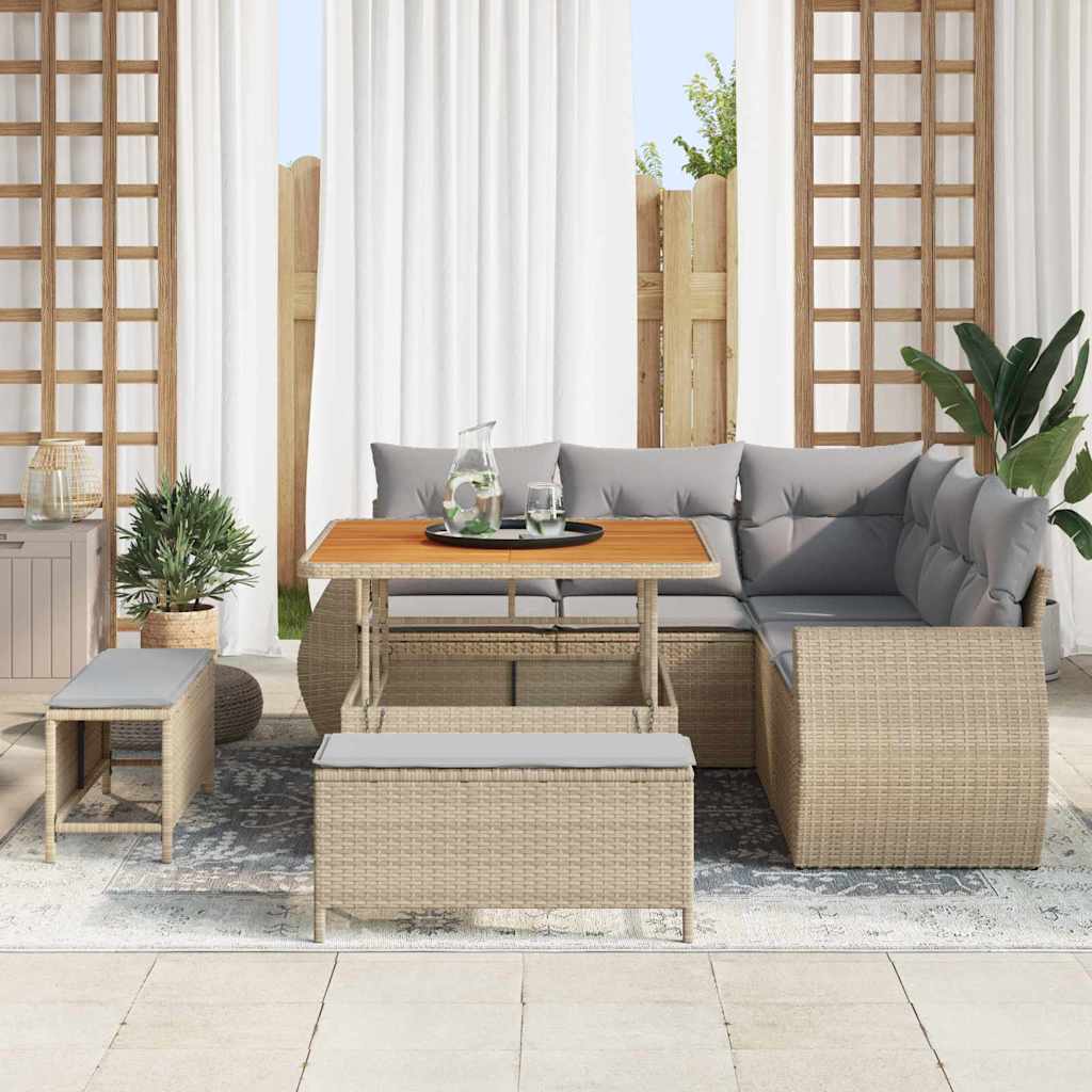Trädgårdsoffset 8 Pcs Beige Konstrotting