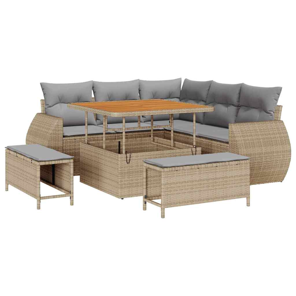 Trädgårdsoffset 8 Pcs Beige Konstrotting