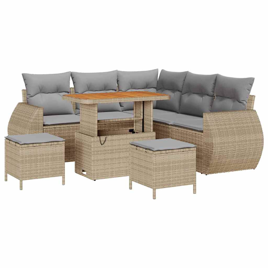 Trädgårdsoffset 8 Pcs Beige Konstrotting