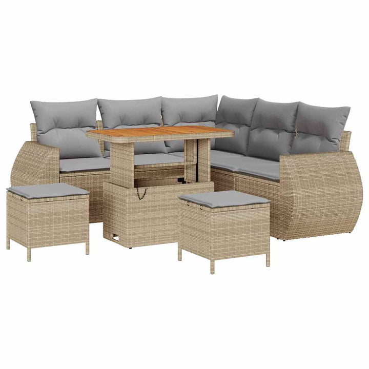 Trädgårdsoffset 8 Pcs Beige Konstrotting