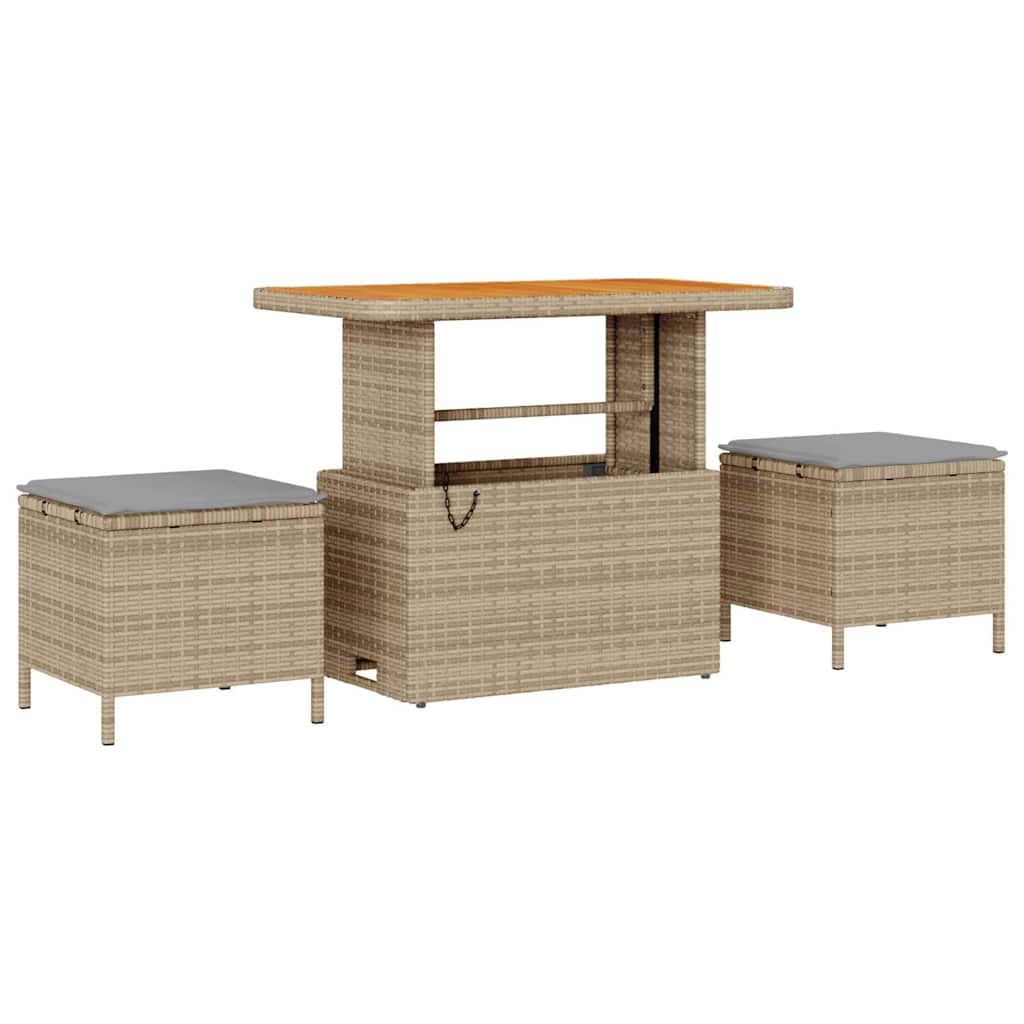 Trädgårdsoffset 8 Pcs Beige Konstrotting