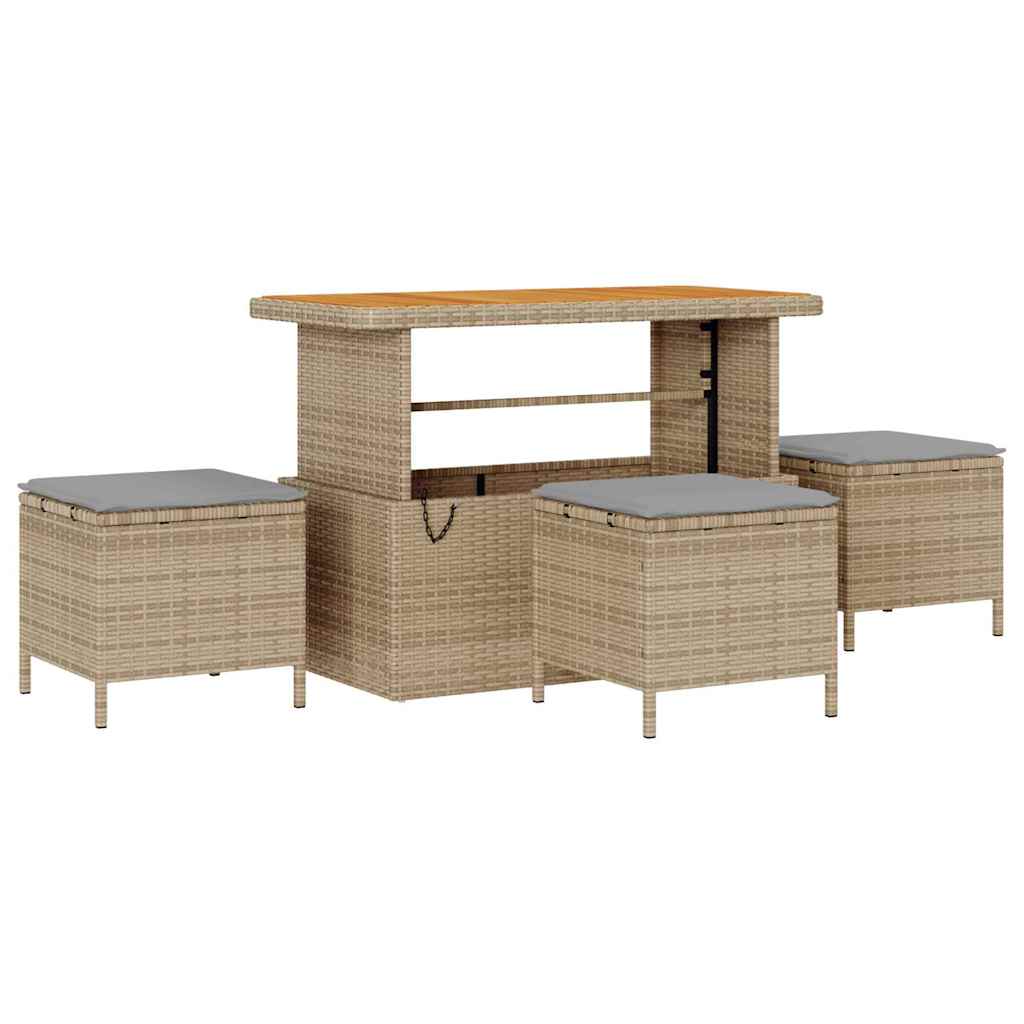 Trädgårdsoffset 9 Pcs Beige Konstrotting
