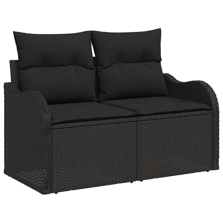 Trädgårdsoffset Med Kudde 12 Pcs Svart Konstrotting