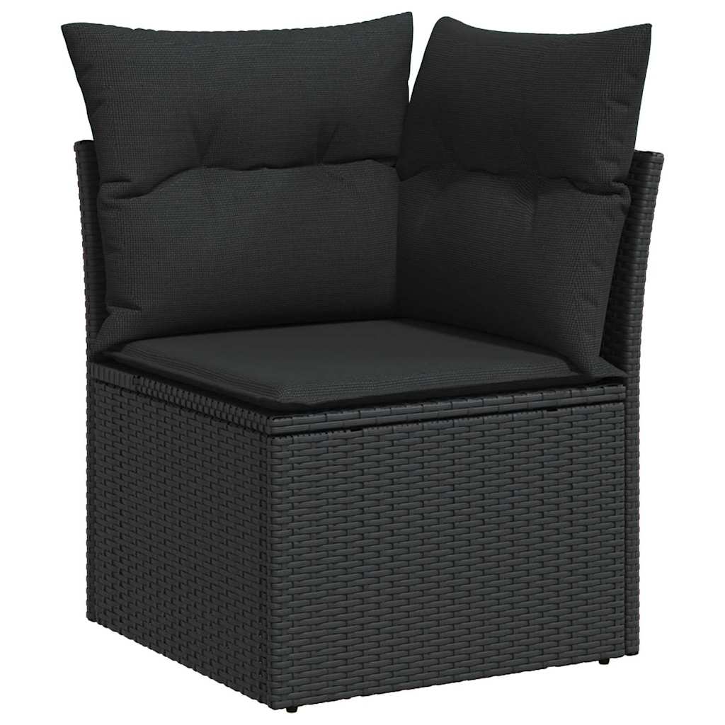 Trädgårdsoffset Med Kudde 12 Pcs Svart Konstrotting