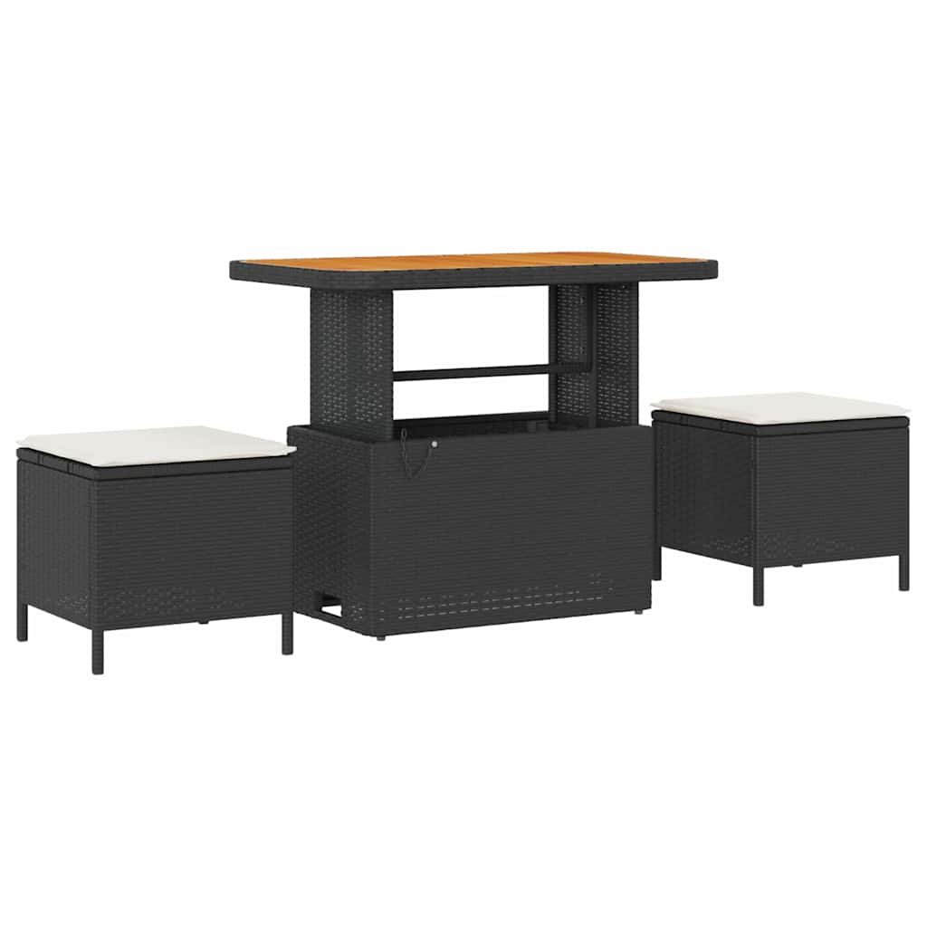 Trädgårdsoffset Med Kudde 12 Pcs Svart Konstrotting