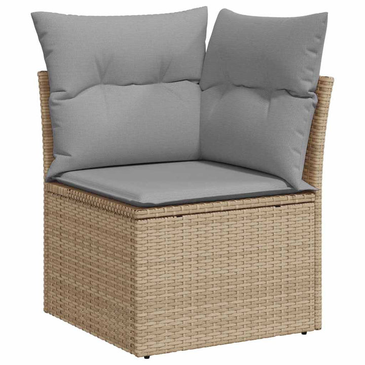 Trädgårdsoffset 9 St 7-Antal Sittplatser Poly Rattan