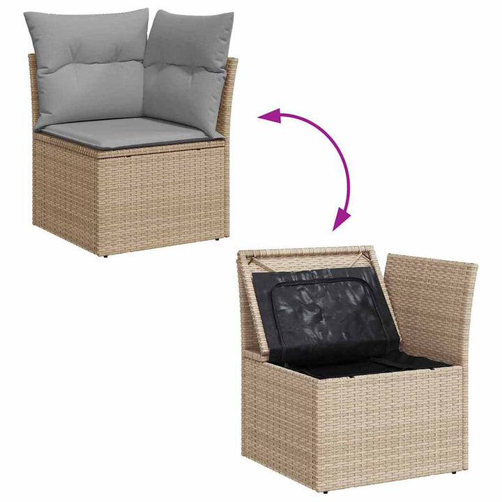Trädgårdsoffset 9 St 7-Antal Sittplatser Poly Rattan