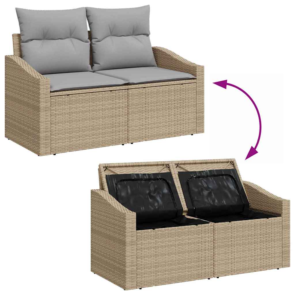 Trädgårdsoffset 9 St 7-Antal Sittplatser Poly Rattan