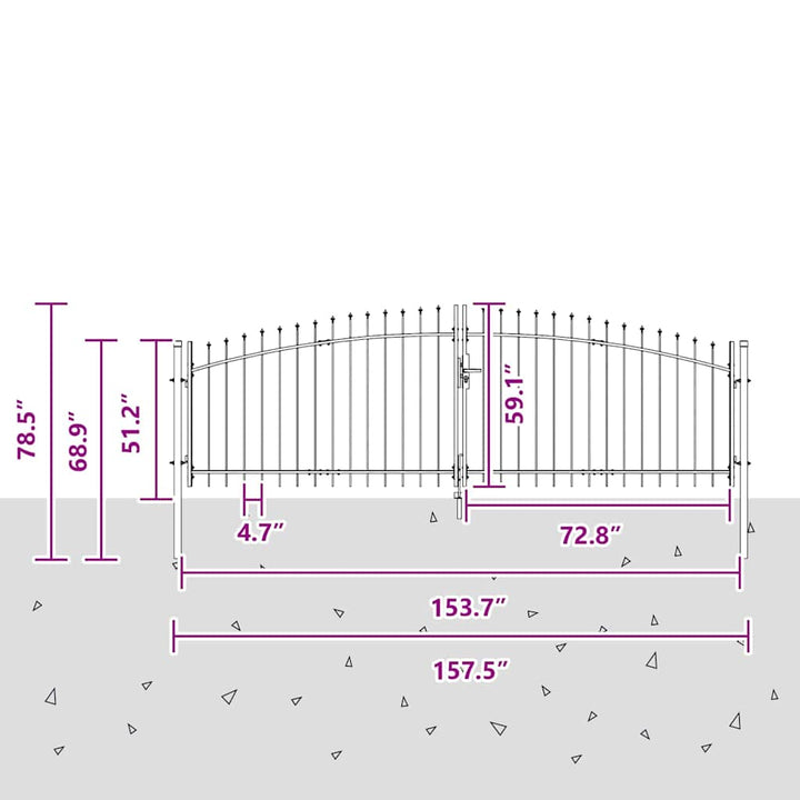 Dubbel Grind Med Lås Woerden Grå 400 X 199.5 Cm Stål