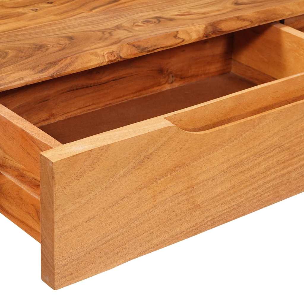 Konsolbord Med Låda Brun 110 X 30 X 80 Cm Massivt Akaciaträ