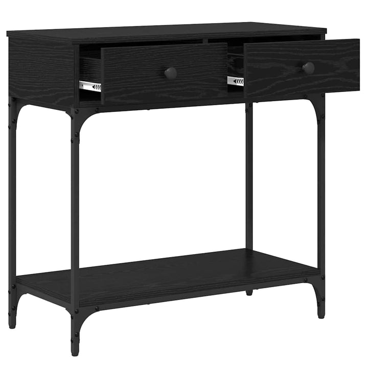 Konsolbord Med Låda Svart Ek 75 X 34,5 X 75 Cm Konstruerat Trä