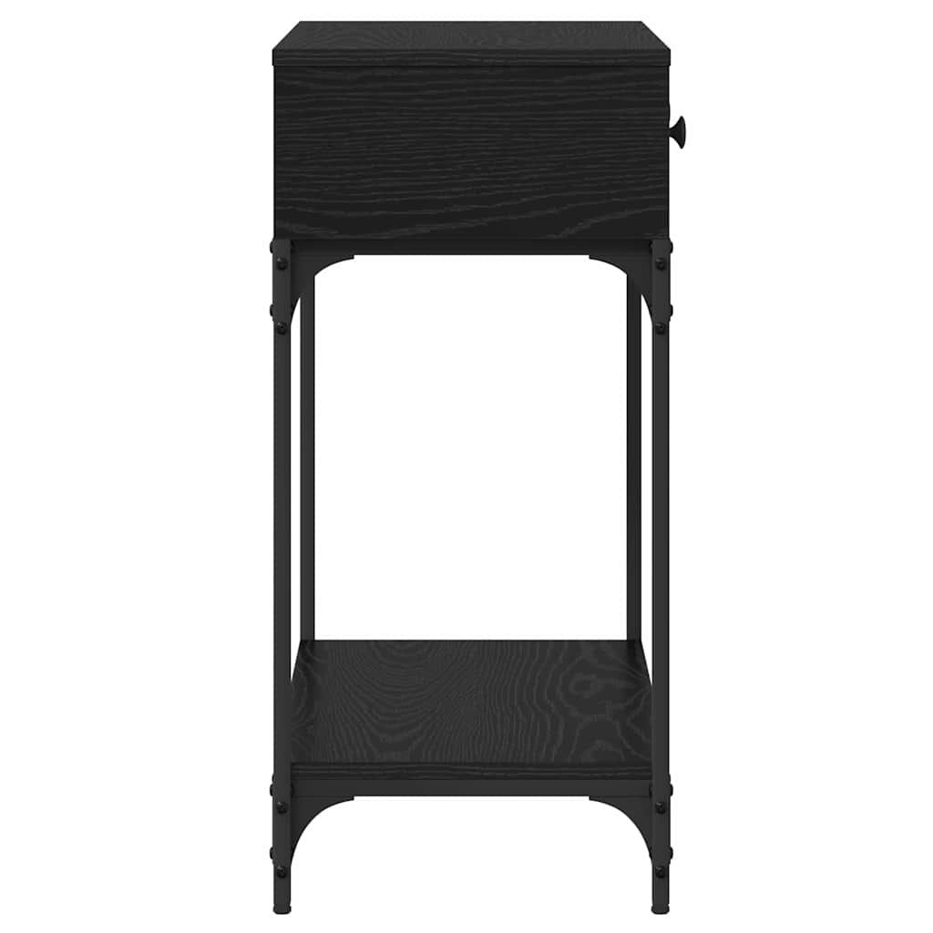 Konsolbord Med Låda Svart Ek 75 X 34,5 X 75 Cm Konstruerat Trä