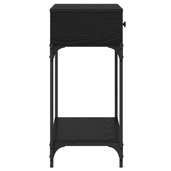 Konsolbord Med Låda Svart Ek 75 X 34,5 X 75 Cm Konstruerat Trä