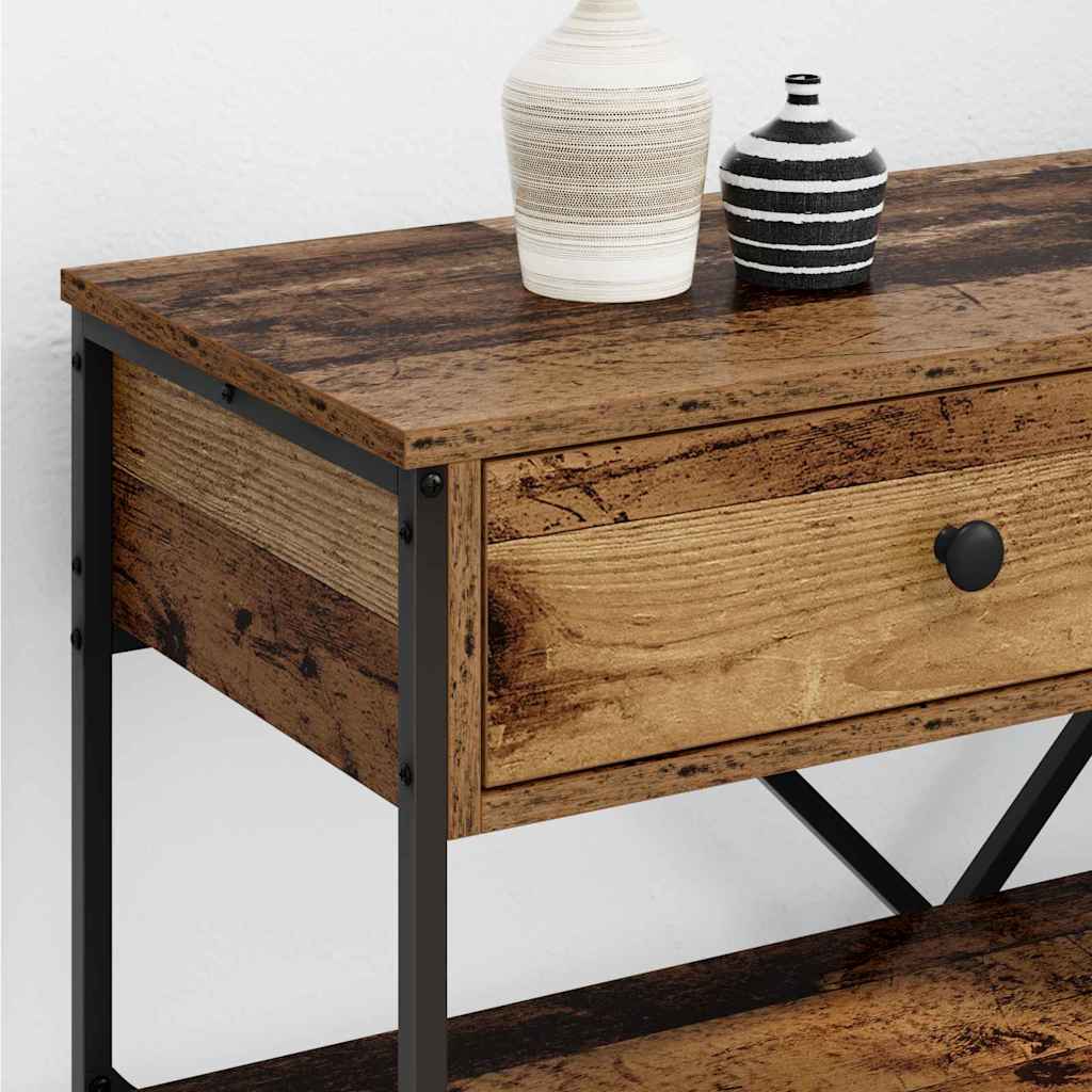Konsolbord Med Låda Med Hylla Brun 100 X 34,5 X 75 Cm Trä