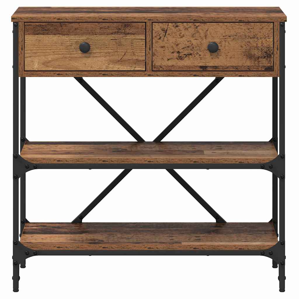 Konsolbord Med Låda Med Hylla Brun 75 X 34,5 X 75 Cm Trä