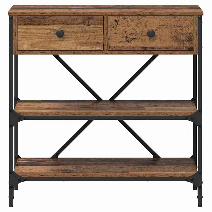 Konsolbord Med Låda Med Hylla Brun 75 X 34,5 X 75 Cm Trä