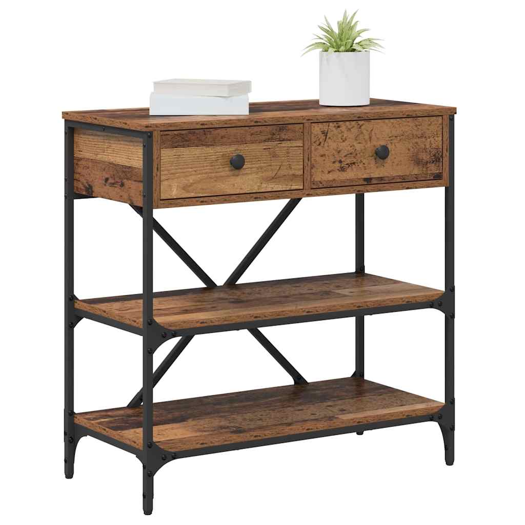 Konsolbord Med Låda Med Hylla Brun 75 X 34,5 X 75 Cm Trä
